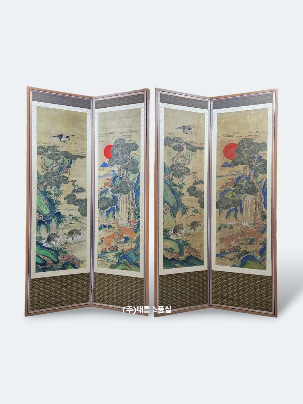 1843-6. 가리개 병풍(송학도, 십장생, 코너)