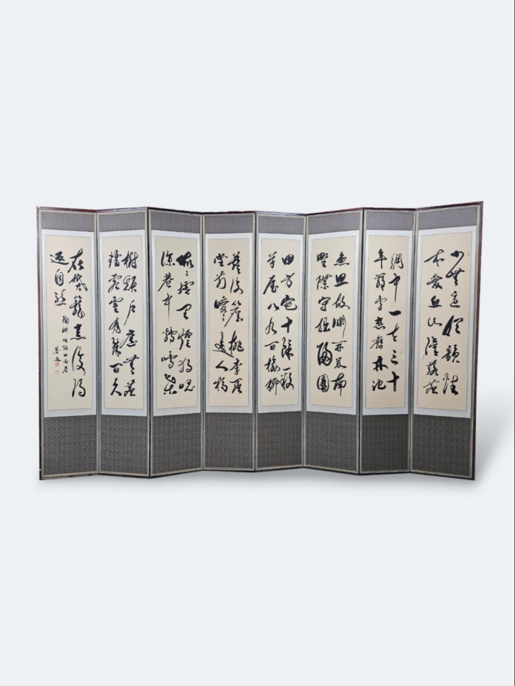 1849-6. 병풍(글씨, 화조도)